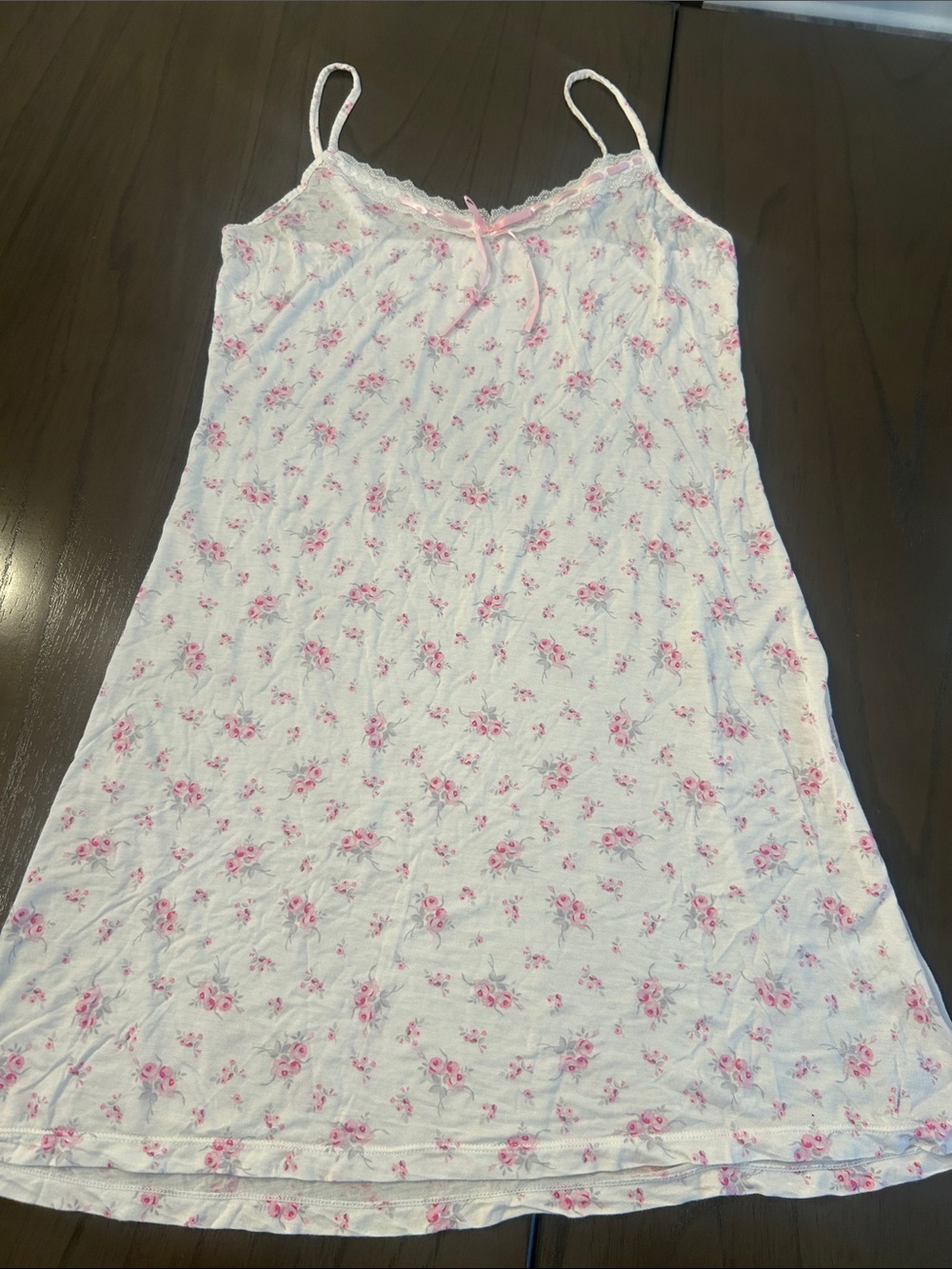 Soft Pink Floral Lace-Trim Chemise Slip